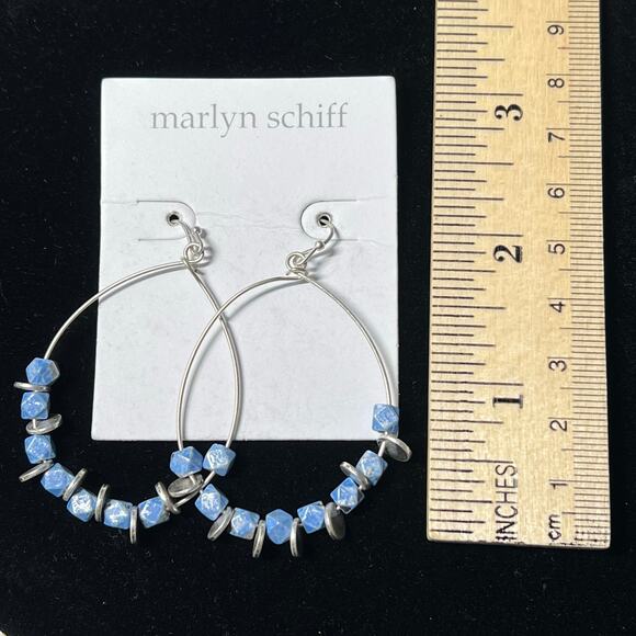 Marlyn Schiff Silver Periwinkle Hoop Earrings - Picture 3 of 3